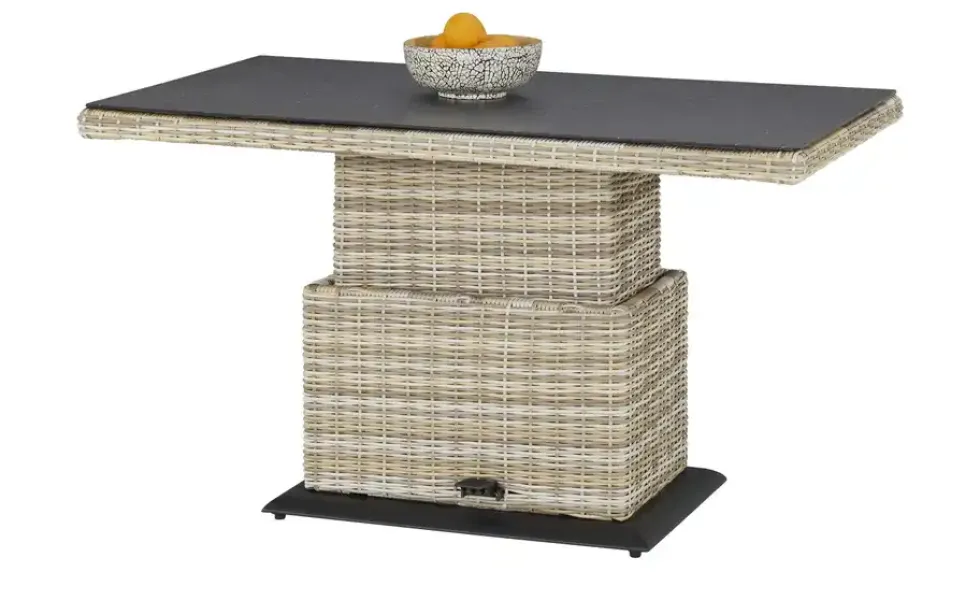 a casa mia Polyrattan-Tisch höhenverstellbar Sylt