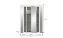 Badezimmerspiegelschrank SCHLOONSEE, Breite 60cm, 3 Spiegeltüren, 9 Fächer, 6 Einlegeböden, in verschiedenen Farben erhältlich, Badmöbel, Spiegel, Badschrank, Bad Schloonsee