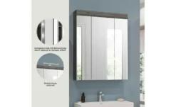 Badezimmerspiegelschrank SCHLOONSEE, Breite 60cm, 3 Spiegeltüren, 9 Fächer, 6 Einlegeböden, in verschiedenen Farben erhältlich, Badmöbel, Spiegel, Badschrank, Bad Schloonsee
