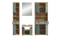 Badmöbel-Set SCHLOONSEE, 4 teilig, bestehend aus: Hochschrank, Waschbeckenunterschrank, Badspiegel, Hochschrank breit Schloonsee