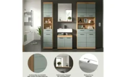 Badmöbel-Set SCHLOONSEE, 4 teilig, bestehend aus: Hochschrank, Waschbeckenunterschrank, Badspiegel, Hochschrank breit Schloonsee