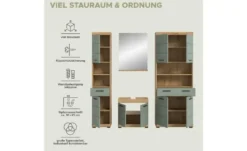 Badmöbel-Set SCHLOONSEE, 4 teilig, bestehend aus: Hochschrank, Waschbeckenunterschrank, Badspiegel, Hochschrank breit Schloonsee