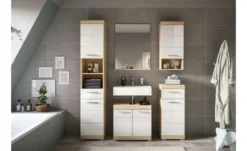 Badmöbel-Set SCHLOONSEE, 5 teilig, bestehend aus: Hochschrank, WBU, Spiegel, Unterschrank, Hängeschrank Schloonsee