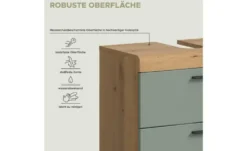 Badmöbel-Set SCHLOONSEE, 2 teilig, inklusive LED Beleuchtung, bestehend aus: Waschbeckenunterschrank, Spiegelschrank, LED Badaufsatzleuchte Schloonsee