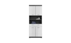 Badmöbel-Set SCHLOONSEE, 4 teilig, bestehend aus: Hochschrank schmal, WBU, Spiegelschrank, Hochschrank breit Schloonsee