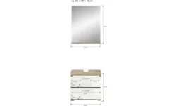 Badmöbel-Set SCHLOONSEE, 4 teilig, bestehend aus: Hochschrank schmal, WBU, Spiegelschrank, Hochschrank breit Schloonsee