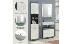 Badmöbel-Set SCHLOONSEE, 3 teilig, bestehend aus: Hochschrank, Waschbeckenunterschrank, Spiegel Schloonsee