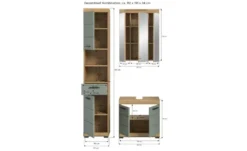 Badmöbel-Set SCHLOONSEE, 3 teilig, bestehend aus: Hochschrank, Waschbeckenunterschrank, Spiegelschrank Schloonsee