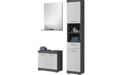 Badmöbel-Set SCHLOONSEE, 3 teilig, bestehend aus: Hochschrank, Waschbeckenunterschrank, Spiegel Schloonsee
