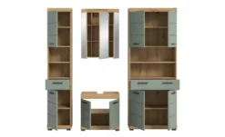 Badmöbel-Set SCHLOONSEE, 4 teilig, bestehend aus: Hochschrank schmal, WBU, Spiegelschrank, Hochschrank breit Schloonsee