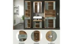 Badmöbel-Set SCHLOONSEE, 3 teilig, bestehend aus: Hochschrank, Waschbeckenunterschrank, Spiegel Schloonsee