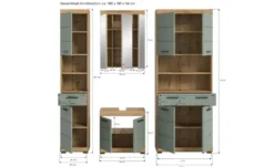 Badmöbel-Set SCHLOONSEE, 4 teilig, bestehend aus: Hochschrank schmal, WBU, Spiegelschrank, Hochschrank breit Schloonsee