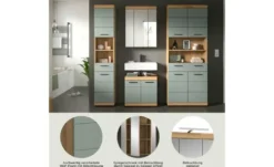 Badmöbel-Set SCHLOONSEE, 4 teilig, bestehend aus: Hochschrank schmal, WBU, Spiegelschrank, Hochschrank breit Schloonsee