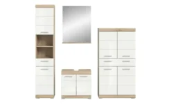 Badmöbel-Set SCHLOONSEE, 4 teilig, bestehend aus: Hochschrank, Waschbeckenunterschrank, Badspiegel, Midischrank Schloonsee