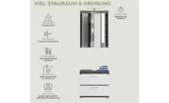 Badmöbel-Set SCHLOONSEE, 2 teilig, inklusive LED Beleuchtung, bestehend aus: Waschbeckenunterschrank, Spiegelschrank, LED Badaufsatzleuchte Schloonsee
