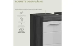 Badmöbel-Set SCHLOONSEE, 2 teilig, inklusive LED Beleuchtung, bestehend aus: Waschbeckenunterschrank, Spiegelschrank, LED Badaufsatzleuchte Schloonsee