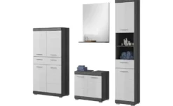 Badmöbel-Set SCHLOONSEE, 4 teilig, bestehend aus: Hochschrank, Waschbeckenunterschrank, Badspiegel, Midischrank Schloonsee
