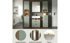 Badmöbel-Set SCHLOONSEE, 4 teilig, bestehend aus: Waschbeckenunterschrank, Spiegel, Unterschrank, Hängeschrank Schloonsee