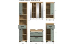 Badmöbel-Set SCHLOONSEE, 4 teilig, bestehend aus: Waschbeckenunterschrank, Spiegel, Unterschrank, Hängeschrank Schloonsee