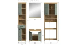 Badmöbel-Set SCHLOONSEE, 4 teilig, bestehend aus: Hochschrank, WBU, Badspiegel, Waschmaschinenumbauschrank Schloonsee