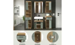 Badmöbel-Set SCHLOONSEE, 5 teilig, bestehend aus: Hochschrank, WBU, Spiegelschrank, Unterschrank, Hängeschrank Schloonsee