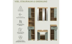 Badmöbel-Set SCHLOONSEE, 5 teilig, bestehend aus: Hochschrank, WBU, Spiegelschrank, Unterschrank, Hängeschrank Schloonsee