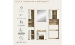 Badmöbel-Set SCHLOONSEE, 4 teilig, bestehend aus: Hochschrank, WBU, Badspiegel, Waschmaschinenumbauschrank Schloonsee