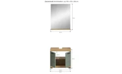 Badmöbel-Set SCHLOONSEE, 5 teilig, inklusive LED Beleuchtung, bestehend aus: Hochschrank, WBU, Spiegelschrank, Unterschrank, Hängeschrank Schloonsee