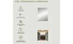 Badmöbel-Set SCHLOONSEE, 5 teilig, inklusive LED Beleuchtung, bestehend aus: Hochschrank, WBU, Spiegelschrank, Unterschrank, Hängeschrank Schloonsee