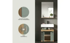 Badmöbel-Set SCHLOONSEE, 5 teilig, inklusive LED Beleuchtung, bestehend aus: Hochschrank, WBU, Spiegelschrank, Unterschrank, Hängeschrank Schloonsee
