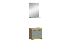 Badmöbel-Set SCHLOONSEE, 5 teilig, inklusive LED Beleuchtung, bestehend aus: Hochschrank, WBU, Spiegelschrank, Unterschrank, Hängeschrank Schloonsee
