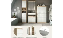 Badmöbel-Set SCHLOONSEE, 4 teilig, bestehend aus: Hochschrank, Waschbeckenunterschrank, Spiegelschrank, Midischrank Schloonsee