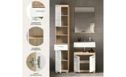 Badmöbel-Set SCHLOONSEE, 3 teilig, bestehend aus: Hochschrank, Waschbeckenunterschrank, Spiegel Schloonsee