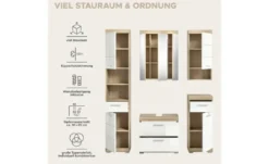 Badmöbel-Set SCHLOONSEE, 5 teilig, bestehend aus: Hochschrank, WBU, Spiegelschrank, Unterschrank, Hängeschrank Schloonsee