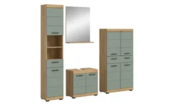 Badmöbel-Set SCHLOONSEE, 4 teilig, bestehend aus: Hochschrank, Waschbeckenunterschrank, Badspiegel, Midischrank Schloonsee