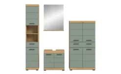 Badmöbel-Set SCHLOONSEE, 4 teilig, bestehend aus: Hochschrank, Waschbeckenunterschrank, Badspiegel, Midischrank Schloonsee