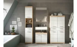 Badmöbel-Set SCHLOONSEE, 4 teilig, bestehend aus: Hochschrank, Waschbeckenunterschrank, Badspiegel, Hochschrank breit Schloonsee