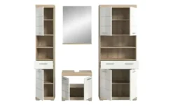 Badmöbel-Set SCHLOONSEE, 4 teilig, bestehend aus: Hochschrank, Waschbeckenunterschrank, Badspiegel, Hochschrank breit Schloonsee