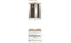 Badmöbel-Set SCHLOONSEE, 2 teilig, inklusive LED Beleuchtung, bestehend aus: Waschbeckenunterschrank, Spiegelschrank, LED Badaufsatzleuchte Schloonsee