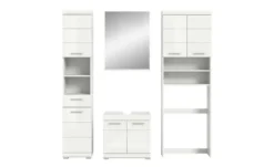 Badmöbel-Set SCHLOONSEE, 4 teilig, bestehend aus: Hochschrank, WBU, Badspiegel, Waschmaschinenumbauschrank Schloonsee