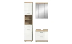 Badmöbel-Set SCHLOONSEE, 3 teilig, bestehend aus: Hochschrank, Waschbeckenunterschrank, Spiegelschrank, Hochschrank, Waschbeckenunterschrank, Spiegelschrank Schloonsee