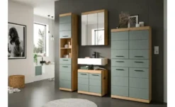 Badmöbel-Set SCHLOONSEE, 4 teilig, bestehend aus: Hochschrank, Waschbeckenunterschrank, Spiegelschrank, Midischrank Schloonsee