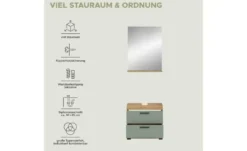 Badmöbel-Set SCHLOONSEE, 2 teilig, bestehend aus: Waschbeckenunterschrank, Spiegel, in verschiedenen Farben erhältlich, Badmöbel, Kombination, Badezimmer Schloonsee