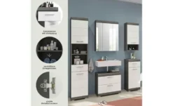 Badmöbel-Set SCHLOONSEE, 5 teilig, bestehend aus: Hochschrank, WBU, Spiegelschrank, Unterschrank, Hängeschrank Schloonsee