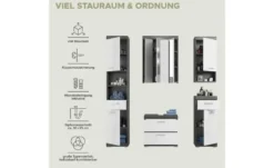 Badmöbel-Set SCHLOONSEE, 5 teilig, bestehend aus: Hochschrank, WBU, Spiegelschrank, Unterschrank, Hängeschrank Schloonsee