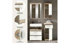 Badmöbel-Set SCHLOONSEE, 4 teilig, bestehend aus: Waschbeckenunterschrank, Spiegelschrank, Unterschrank, Hängeschrank Schloonsee