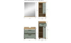 Badmöbel-Set SCHLOONSEE, 4 teilig, bestehend aus: Waschbeckenunterschrank, Spiegel, Unterschrank, Hängeschrank Schloonsee