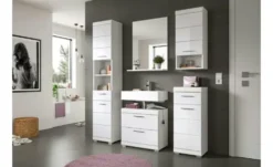 Badmöbel-Set SCHLOONSEE, 5 teilig, bestehend aus: Hochschrank, WBU, Spiegel, Unterschrank, Hängeschrank Schloonsee