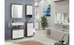 Badmöbel-Set SCHLOONSEE, 4 teilig, bestehend aus: Waschbeckenunterschrank, Spiegelschrank, Unterschrank, Hängeschrank Schloonsee