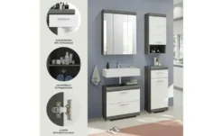 Badmöbel-Set SCHLOONSEE, 4 teilig, bestehend aus: Waschbeckenunterschrank, Spiegelschrank, Unterschrank, Hängeschrank Schloonsee